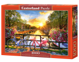 Puzzle Castorland Picturesque Amsterdam with Bicycles 1000 Dielikov