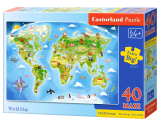 Puzzle Castorland World Map 40 dielikov