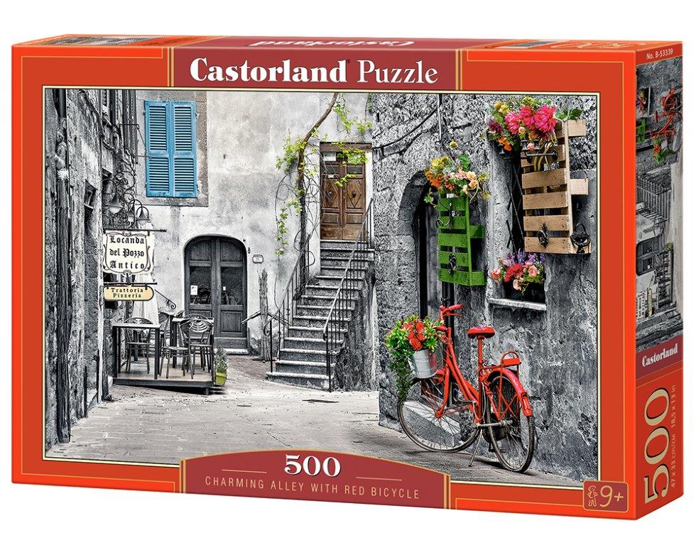 Castorland Puzzle Charming Alley With Red  Bicycle 500 Dielikov