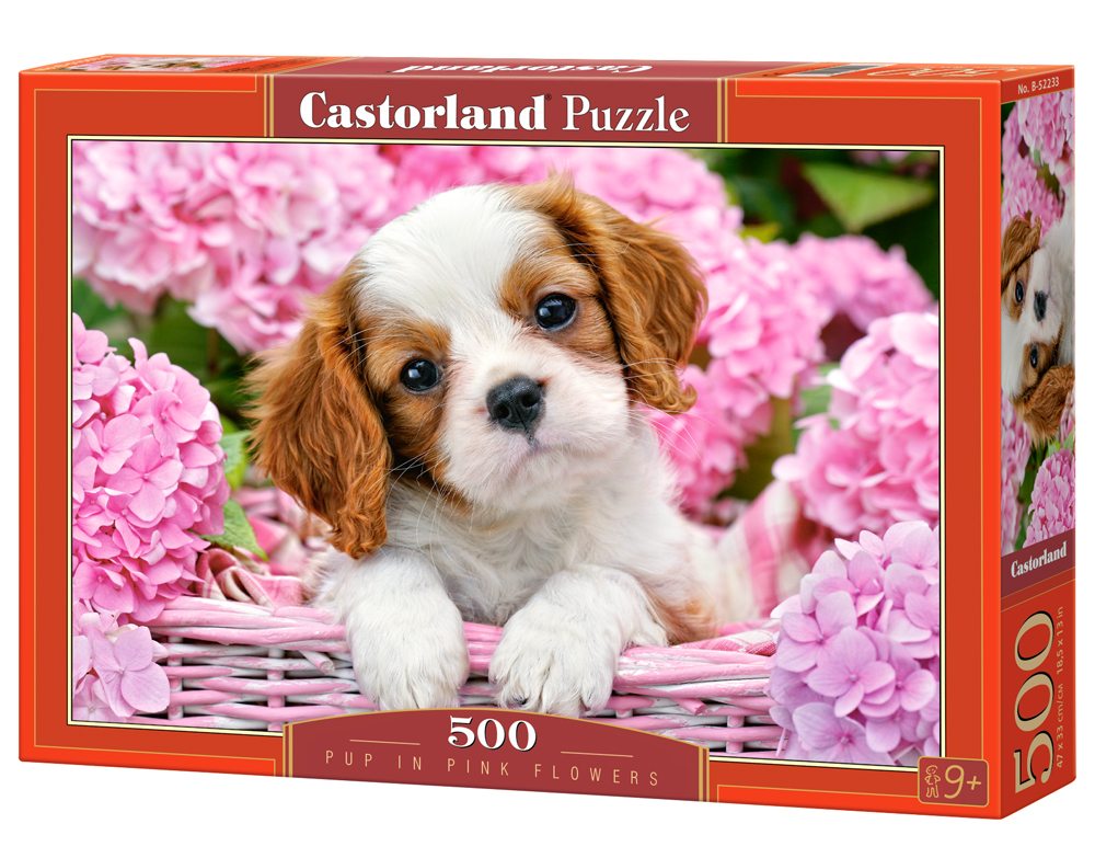 Castorland Puzzle Pup in Pink Flowers  500 Dielikov