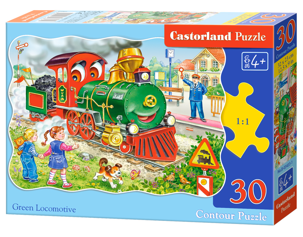Puzzle Castorland Green Locomotive 30 Dielikov